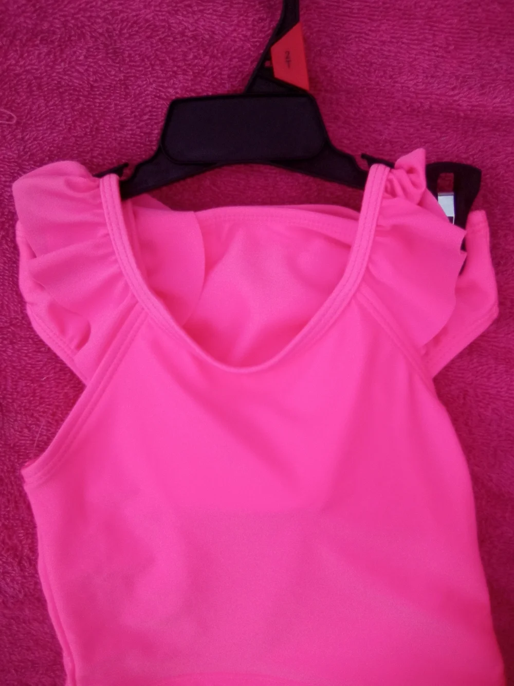 Women's Pink Ruffle Sleeve Tank Top